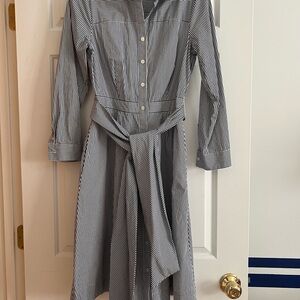 J Crew Navy and White Dress